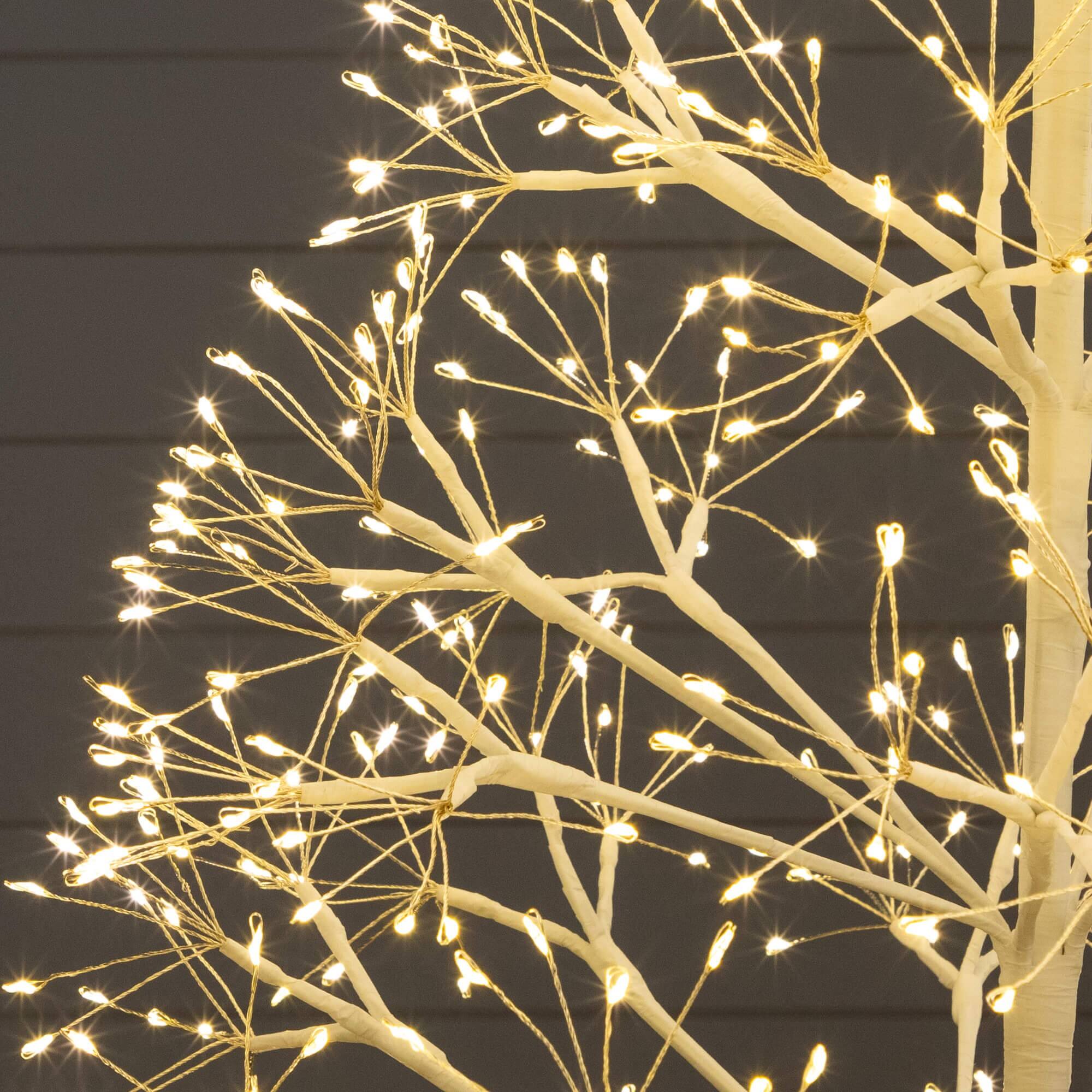 4ft. Pre-Lit Artificial White Starburst Tree, Fairy Warm White LED Lights